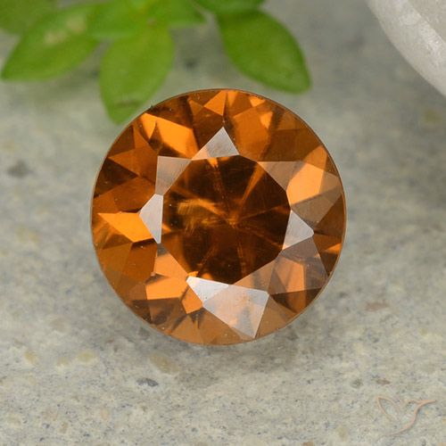 1.20ct Natural Deep Orange Zircon, Round, VS
