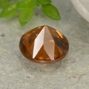 Zircon Gemstone in 6 mm (calibrated) Size for Sale, Zircon Stone in Deep Orange Color