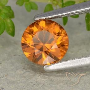 1.13 ct Orange Zircon Stone, Natural Zircon in Diamond-Cut Shape for Sale