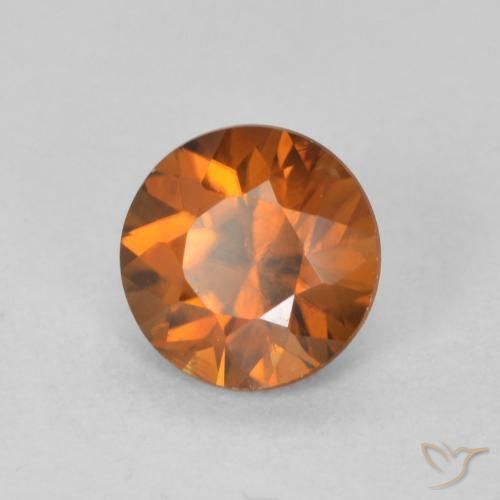 1.21 ct Orange Zircon Stone, Natural Zircon in Diamond-Cut Shape for Sale