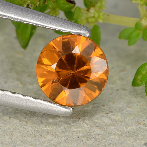 Medium Orange Zircone Gem - 1ct Taglio brillante (ID: 481889)