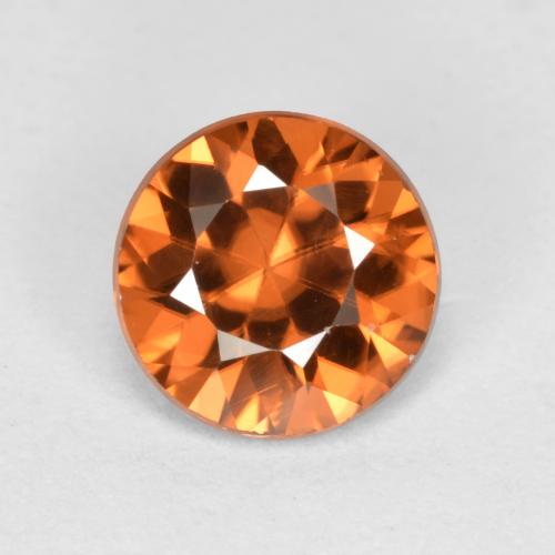 Medium-Dark Orange Циркон Камень - 1.1ct Бриллиантовая Огранка (ID: 481898)
