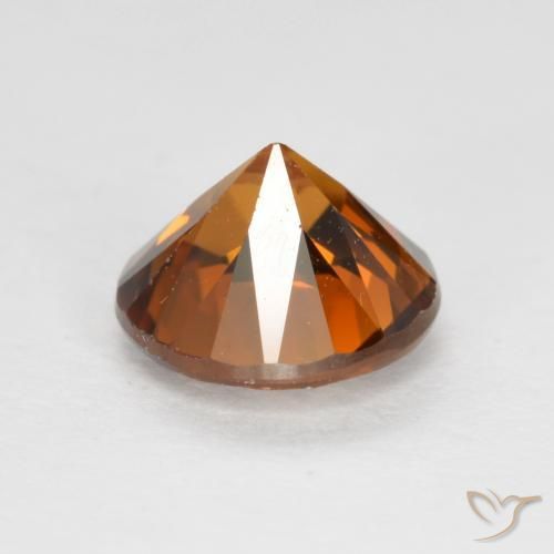 Zircon Gemstone in 6 mm (calibrated) Size for Sale, Zircon Stone in Earthy Orange Color
