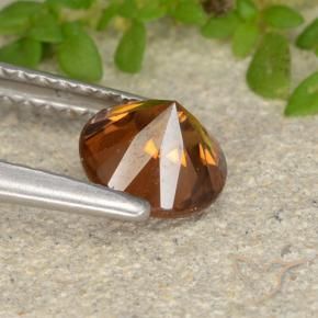 Zircon Gemstone in 6 mm (calibrated) Size for Sale, Zircon Stone in Reddish Orange Color