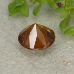 Zircon Gemstone in 6 mm (calibrated) Size for Sale, Zircon Stone in Dark Orange Color