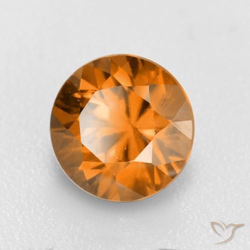 1.25 ct Orange Zircon Stone, Natural Zircon in Diamond-Cut Shape for Sale