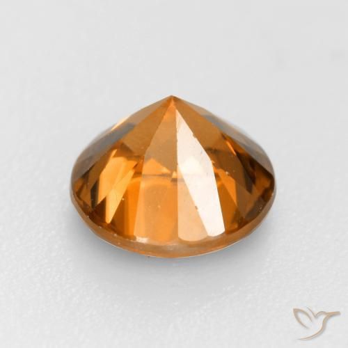 Zircon Gemstone in 6 mm (calibrated) Size for Sale, Zircon Stone in Deep Orange Color