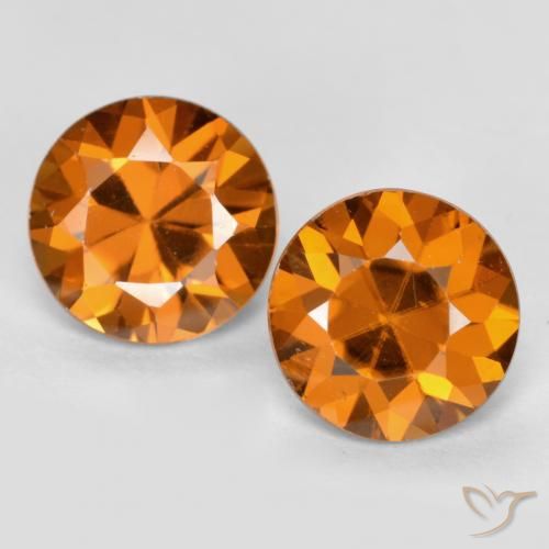 2.24 ct Orange Zircon, 5.9 mm Diamond Cut From Cambodia, Photo A