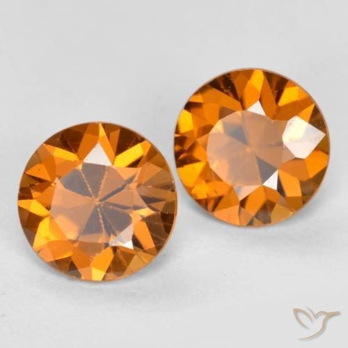 2.24 ctw Orange Zircon Stones, Natural Zircon in Diamond-Cut Shape for Sale