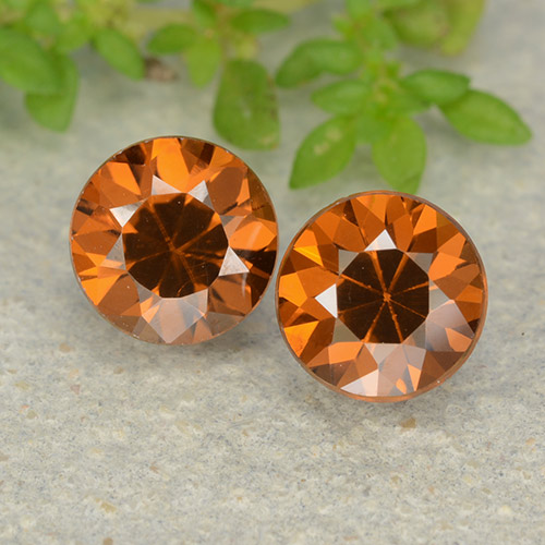 Medium-Dark Orange Zircon Gem - 1.3ct Diamond-Cut (ID: 481928)