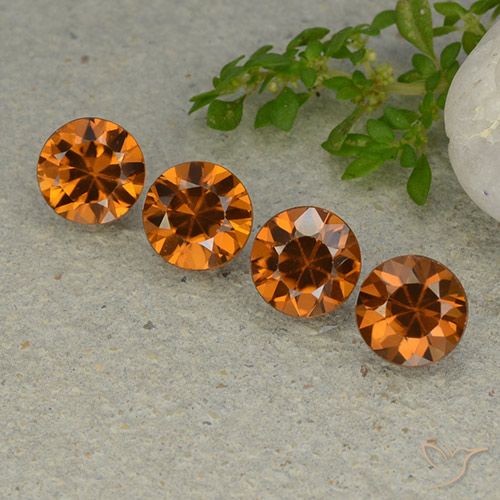 4.75ctw Natural Medium-Dark Orange Zircon, Round, VVS-VS