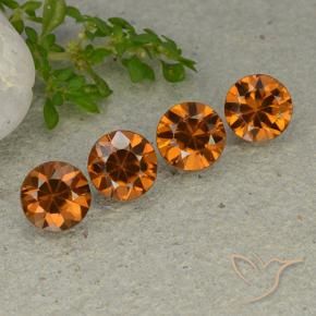 4.75 ctw Orange Zircon Stones, Natural Zircon in Diamond-Cut Shape for Sale