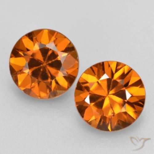 Circón naranja de 2,42 quilates, corte de diamante de 6 mm de Camboya, Photo A