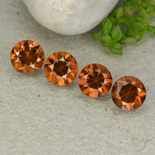 4.94ctw Natural Amber Orange Zircon, Round, VVS-VS