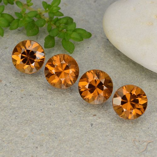 4.96 ct Orange Zircon, 5.9 mm Diamond Cut From Cambodia, Photo A