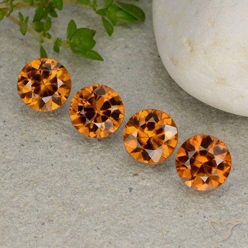 4.61ctw Natural Yellowish Orange Zircon, Round, VVS-VS