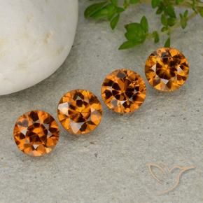 4.61 ctw Orange Zircon Stones, Natural Zircon in Diamond-Cut Shape for Sale