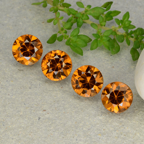 Naranja oscuro Circón Gema - 1.2ct Corte Diamante (ID: 482019)