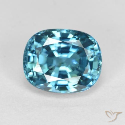 3.63 ct Blue Green Zircon, 8.9 x 7.3 mm Oval Cut From Cambodia, Photo A