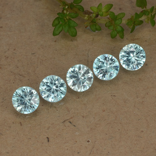 スカイブルー ジルコン 宝石 - 0.4ct ダイヤモンドカット (ID: 482360)