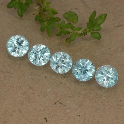 Light Aqua Blue Циркон Камень - 0.4ct Бриллиантовая Огранка (ID: 482366)
