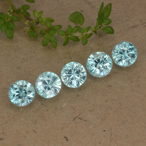 Light Aqua Blue Zircon Gem - 0.4ct Diamond-Cut (ID: 482367)