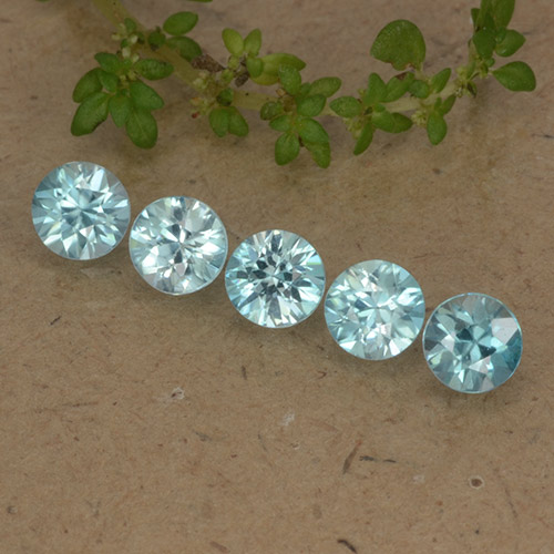 Himmerlblau Zirkon Edelstein - 0.4ct Diamanten-Schliff (ID: 482369)