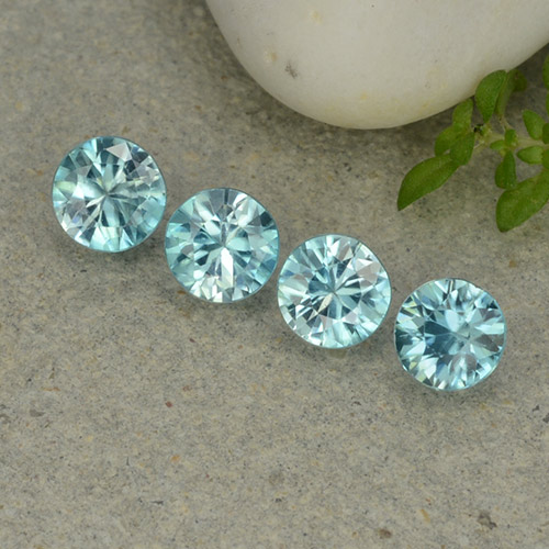 Azul claro Circón Gema - 0.5ct Corte Diamante (ID: 482372)