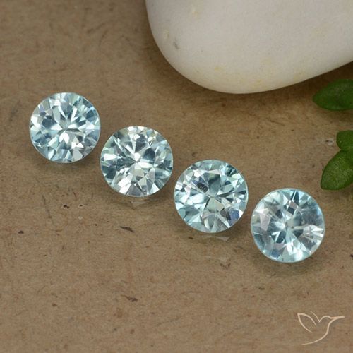 1.85ctw Natural Light Blue Zircon, Round, VVS-VS