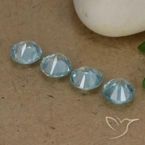 Zircon Gemstones in 4.5 mm (calibrated) Size for Sale, Zircon Stones in Light Blue Color