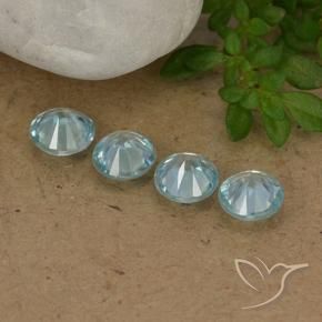 Zircon Gemstones in 4.3 mm Size for Sale, Zircon Stones in Light Blue Color