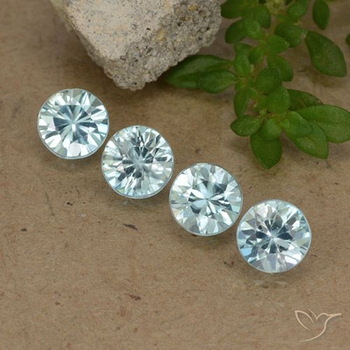 2.06 ct Blue Zircon, 4.4 mm Diamond Cut From Cambodia, Photo A
