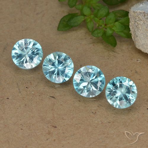 2.13 ct Blue Zircon, 4.5 mm Diamond Cut From Cambodia, Photo A