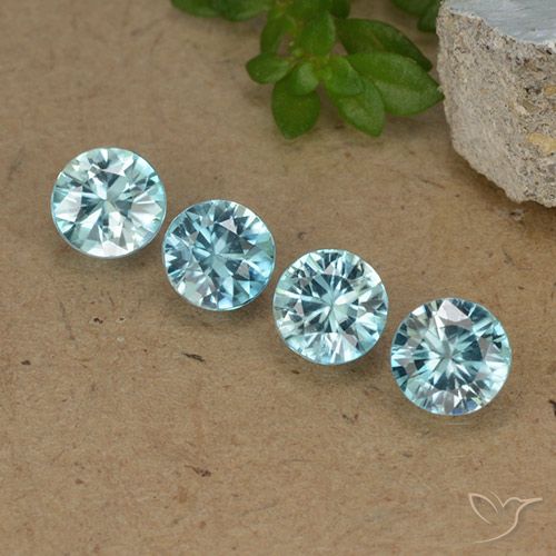 1.89 ct Blue Zircon, 4.3 mm Diamond Cut From Cambodia, Photo A