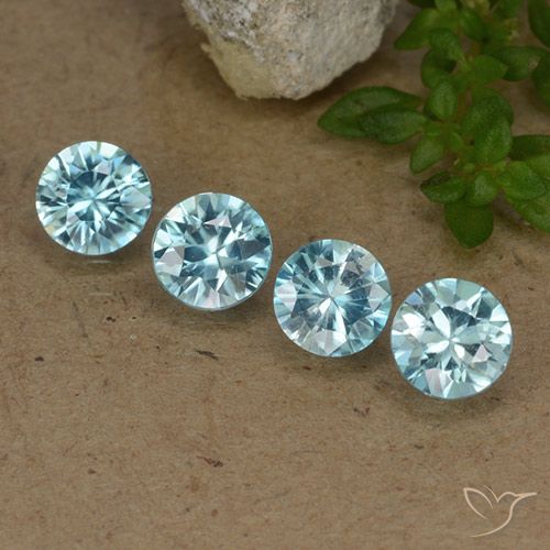 2.06 ct Blue Zircon, 4.6 mm Diamond Cut From Cambodia, Photo A