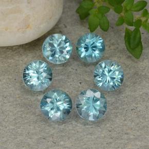 2.38 ctw Blue Zircon Gemstones, Zircon Gems in Diamond-Cut Shape for Sale.