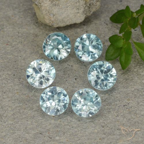 Azul pálido Circón Gema - 0.3ct Corte Diamante (ID: 482831)