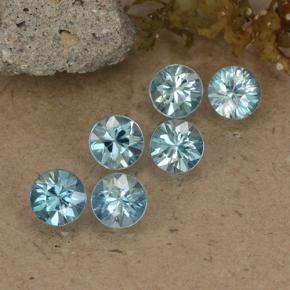 Greenish Blue Zircon Gem - 0.4ct Diamond-Cut (ID: 484643)