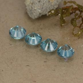 Zircon Gemstones in 4.4 mm Size for Sale, Zircon Stones in Light Blue Color