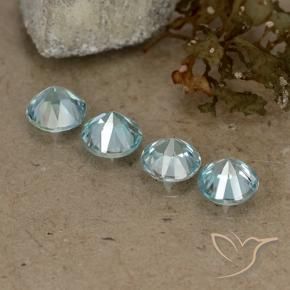 Zircon Gemstones in 4.3 mm Size for Sale, Zircon Stones in Pale Blue Color