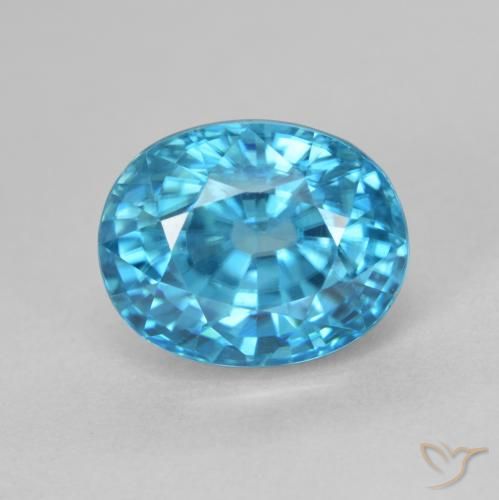 Zircone Ovale sfaccettato da 5,24 ct dalla Cambogia, dimensione 9,4 x 7,6mm, purezza VVS, pietra preziosa naturale Riscaldato, Zircone 1pc in colore Blu elettrico azzurro, durezza Mohs di 6,5 - 7,5 adatto per gioielli da indossare ogni giorno, Mostra grande brillantezza, Photo A