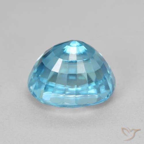Zircon Gemstone in 9.4 x 7.6 mm Size for Sale, Zircon Stone in Electric Azure Blue Color
