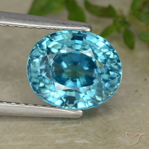 4.76ct Natural Electric Blue Zircon, Oval, VVS