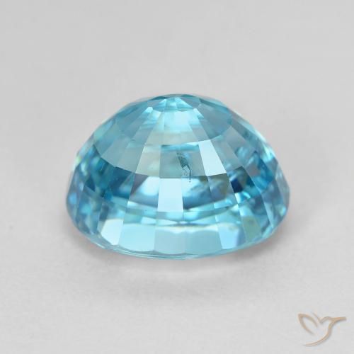 Zircon Gemstone in 10 x 7.6 mm Size for Sale, Zircon Stone in Intense Blue Color