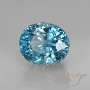 5.07 ct Blue Zircon Stone, Natural Zircon in Oval Facet Shape for Sale