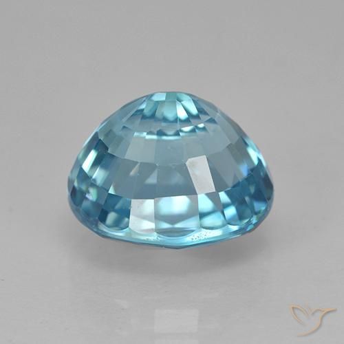 Zircon Gemstone in 10 x 8 mm (calibrated) Size for Sale, Zircon Stone in Electric Azure Blue Color