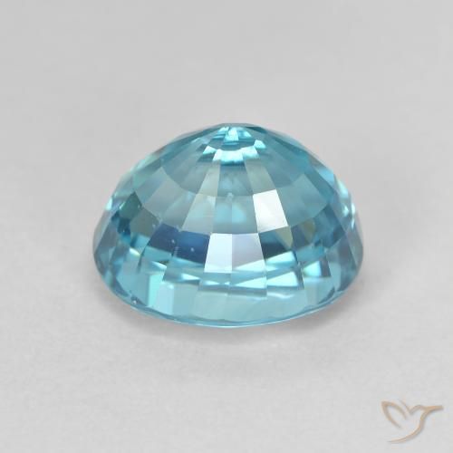 Zircon Gemstone in 9.4 x 7.3 mm Size for Sale, Zircon Stone in Greenish Blue Color