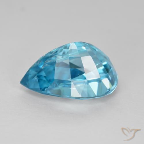 Zircon Gemstone in 12.3 x 8.5 mm Size for Sale, Zircon Stone in Aqua Blue Color