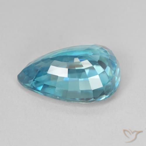 Zircon Gemstone in 14 x 10 mm (calibrated) Size for Sale, Zircon Stone in Medium Blue Color