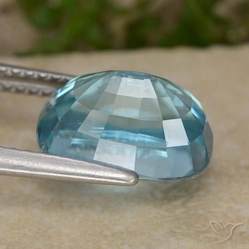 Zircon Gemstone in 10.9 x 7.9 mm Size for Sale, Zircon Stone in Medium Blue Color
